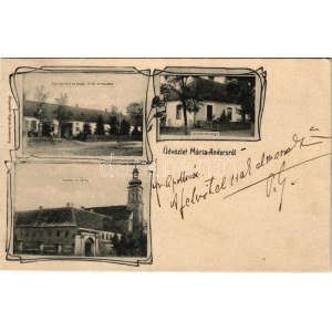 1905 Andocs, Mária-Andocs ; templom és zárda, községháza, csendőrlaktanya, Ungár Izidor üzlete. Art Nouveau ...