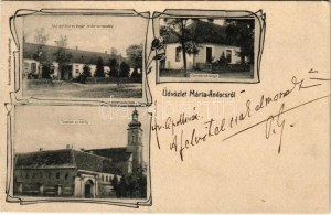 1905 Andocs, Mária-Andocs; templom és zárda, községháza, csendőrlaktanya, Ungár Izidor üzlete. Secesia ...