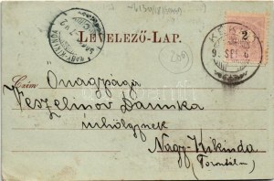 1899 (Vorläufer) Balassagyarmat, M. kir. szálloda, Fő utca, takarékpénztár, katolikus templom ...