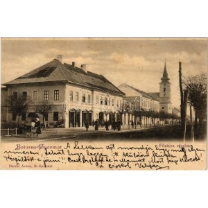 1899 (Vorläufer) Balassagyarmat, Fő utca, temlom, Magyar Király szálloda, étterem és kávéház. Darvai Ármin kiadása (fl...