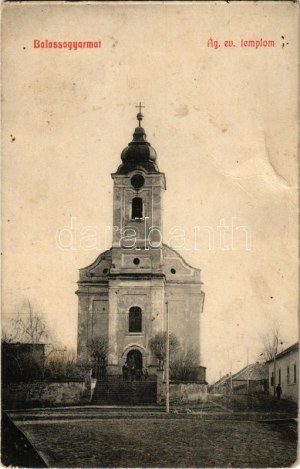 1910 Balassagyarmat, Ágostai evangélikus templom (gyűrődés / crease)