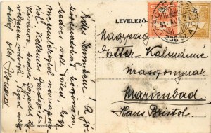 1916 Balassagyarmat, Rákóczi fejedelem út, Nemzeti szálló, Stossel Arthur bútor áruház üzlete, drogéria (szakadás ...