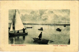 1913 Balatonberény, vitorlás a Balatonon. Müller Vilmos kiadása (W.L. ?) (EK)