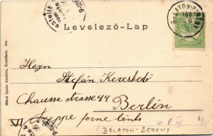 1906 Balatonberény, Fürdő, fürdőzők. Mérei Ignác kiadása (fl)