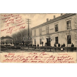 1903 Barcs, Hotel Garni szálloda. Skribanek Géza kiadása (ázott sarok / mokry róg)