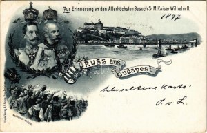 1898 (Vorläufer) Budapest, Emlékül Őfelsége II. Vilmos császár látogatása alkalmából, Ferenc József. Koppe A. L...