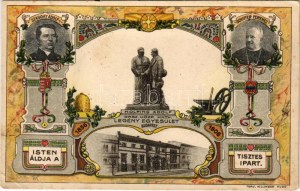1856-1906 Budapeszt, Országos Központi Katolikus Legény Egyesület 50. évfordulójára készített emléklap. Szaboky Adolf...