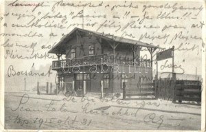 1915 Budapeszt, M.E.C. (Műegyetemi Evezős Club) Clubháza a Dunán, sportklub ház (kis szakadás / small tear...