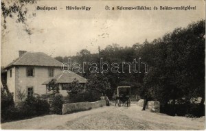 1916 Budapest II. Hűvösvölgy, Út a Kelemen villákhoz és Balázs vendéglő