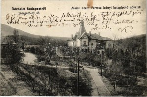 1927 Budapeszt II. Assisii Szent Ferenc leányi betegápoló nővérek háza. Tárogató út 46.