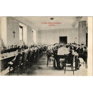 1908 Budapešť II. Rózsadomb, Budai Rákóczi Kollégium ebédlője. belső. Keleti Károly utca 37. (EK...