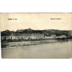 Budapest II. Margit rakpart még kiépítetlenül, Szt. Lukács fürdő és Rózsadomb. Kohn és Grünhut kiadása (EK...