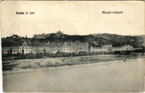 Budapeszt II. Margit rakpart még kiépítetlenül, Szt. Lukács fürdő és Rózsadomb. Kohn és Grünhut kiadása (EK...