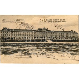 1906 Budapešť II. Lipótmező, Cs. és Kir. gyalogsági hadapród iskola. Mike Béla kiadása / K.u.K..