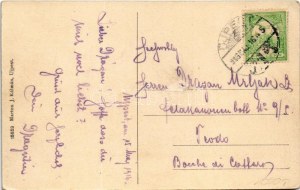 1916 Budapeszt IV. Újpest, István utca, villamos, Surányi Károly cukrászdája. Marton J. Kálmán kiadása ...