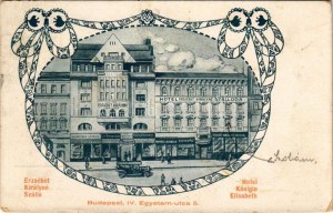 1925 Budapest V. Erzsébet Királyné Szálló, étterem és kávéház, Schreiber Sándor, Dolovcsák Janky...