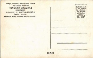 Budapeszt V. Hungária virágház, kertészet. Múzeum körút 11.