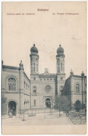 1910 Budapeszt VII. Dohány utcai izraelita templom, zsinagóga (fl)