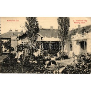 1913 Budapešť VIII. Tisztviselőtelep, Martinovicsova vila, Szabóky utca 5. (ma Bíró Lajos utca) (EK...