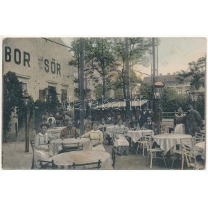 1916 Budapest X. Kőbánya, Galai Mihály Ligettéri vendéglős kerthelyisége, étterem, bor és sör, Központi szálloda (fl...