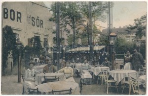 1916 Budapeszt X. Kőbánya, Galai Mihály Ligettéri vendéglős kerthelyisége, étterem, bor és sör, Központi szálloda (fl...