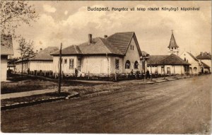1926 Budapest X. Kőbánya, Pongrácz úti telep (Pongráctelep) részlete Könyörgő kápolnával (fl...