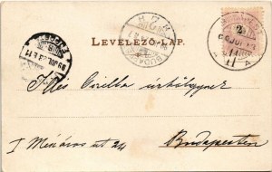 1899 (Vorläufer) Budapešť XI. Kelenföld, Mattoni-féle Erzsébet királyné sósfürdő. Posner Art Nouveau (fl...