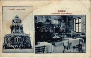 Budapešť XII. Erzsébet kilátó torony, Fogaskerekű vasút vendéglő a Retek utca 52. szám alatt ...