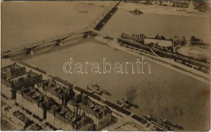 1920 Budapest XIII. Margitsziget a Margit híddal. Magyar Aeroforgalmi Részvénytársaság légi felvétele. Repülőposta ...