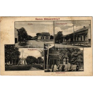 1913 Büdszentmihály (Tiszavasvári), Óvoda, takarékpénztár, postahivatal, gyógyszertár (vágott / cut...