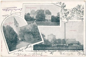 1906 Bük, Márkovics kastély, Római katolikus templom, Cukorgyár. Csikor Károly kiadása...