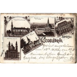 1898 (Vorläufer) Cegléd, Takarékpénztár, Evangélikus templom, Városháza, Református templom, Római katolikus templom...