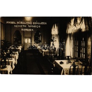 1928 Debreczyn, Angol királynő szálloda (Németh Nándor tulajdonos), étterem belső. Bagossy műterméből photo (EK...