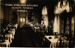 1928 Debrecen, Angol királynő szálloda (Németh Nándor tulajdonos), étterem belső. Bagossy műterméből foto (EK...