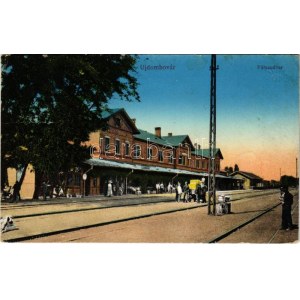 1915 Dombóvár, Újdombóvár pályaudvar, vasútállomás. Vasúti levelezőlapárusítás 1. sz. 1915. (Rb...