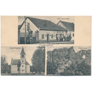 1930 Drégelypalánk, Szondi kápolna, Drégely vára, Ádler Izidor üzlete, korlátlan italmérés...