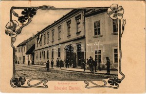 Eger, Széchenyi utca. Art Nouveau, floreale (fl)