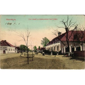 1912 Füzesabony, utca részlet az érsekuradalmi tiszti lakkal. Tatay Gyula kiadása (EK)