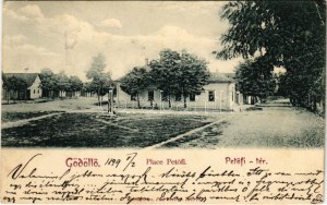1899 (Vorläufer) Gödöllő, Petőfi tér, kút. Pick Testvérek Műintézete kiadása (EK)