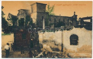 Gyöngyös, az 1917-es nagy tűzvészben leégett zsidó (izraelita) templom, zsinagóga...