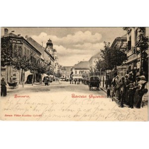 1901 Győr, Baross út, Heckenast György, Reichenfeld János üzlete. Berecz Viktor kiadása (Rb)
