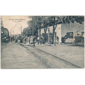 1917 Inárcs-Kakucs, vasútállomás, vonat, gőzmozdony, lovashintó. W.L. Bp. (Rb)