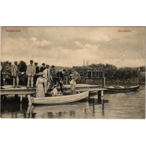 Keszthely, Balaton-part, csónakázók. Mérei Ignác 642. 1909. (EK)