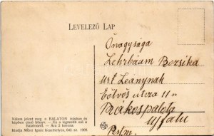 Keszthely, parte Balaton, csónakázók. Mérei Ignác 642. 1909. (EK)