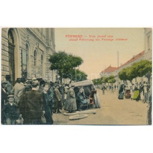 1913 Körmend, Vida József utca, József főherceg kir. fensége ittlétekor, defekt szerelés az autó mögött (EK...