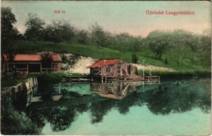1913 Lengyeltóti, Kék tó, strand. Herczl Ignátz kiadása