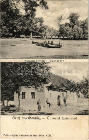 1913 Máriakálnok, Kálnok (Magyaróvár, Mosonmagyaróvár) ; Kálnoki rév, komp (EK)
