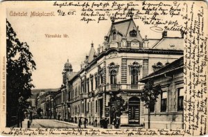 1905 Miskolc, Városház tér, Szlavkovszky üzlete. Lövy József fia (László Adolf) kiadása (szakadás / lacrima...