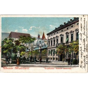 1901 Miskolc, Erzsébet tér, Kossuth szobor (vágott / cut)