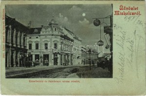 1899 (Vorläufer) Miskolc, Erzsébet tér, Széchenyi utca, Bumsch Béla, Krausz Lajos és Lichtmann Lipót üzlete...
